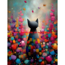 Látkový panel kolekce COLORFUL - KOČIČÍ SNY 590-154