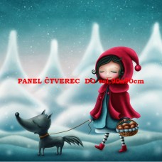 Látkový panel kolekce POHÁDKOVÉ ELENKY - ČERVENÁ KARKULKA 196-75