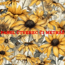 Látkový panel či metráž kolekce KVĚTINY 300-12 Látkový panel či metráž kolekce KVĚTINY 300-12