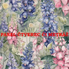 Látkový panel či metráž kolekce KVĚTINY 300-121 Látkový panel či metráž kolekce KVĚTINY 300-121