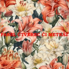 Látkový panel či metráž kolekce KVĚTINY 300-125 Látkový panel či metráž kolekce KVĚTINY 300-125