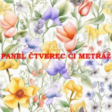 Látkový panel či metráž kolekce KVĚTINY 300-134 Látkový panel či metráž kolekce KVĚTINY 300-134