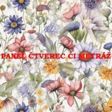 Látkový panel či metráž kolekce KVĚTINY 300-135 Látkový panel či metráž kolekce KVĚTINY 300-135