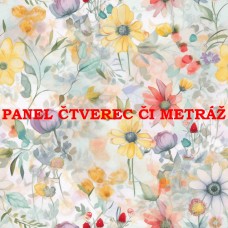 Látkový panel či metráž kolekce KVĚTINY 300-136 Látkový panel či metráž kolekce KVĚTINY 300-136