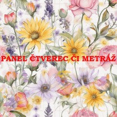 Látkový panel či metráž kolekce KVĚTINY 300-138 Látkový panel či metráž kolekce KVĚTINY 300-138