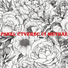 Látkový panel  či metráž kolekce KVĚTINY  300-140