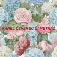 Látkový panel  či metráž kolekce KVĚTINY  300-141