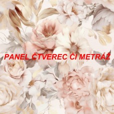 Látkový panel  či metráž kolekce KVĚTINY  300-148