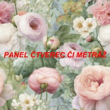 Látkový panel  či metráž kolekce KVĚTINY  300-164