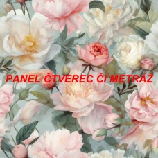 Látkový panel  či metráž kolekce KVĚTINY  300-172