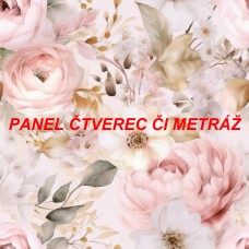 Látkový panel  či metráž kolekce KVĚTINY  300-176
