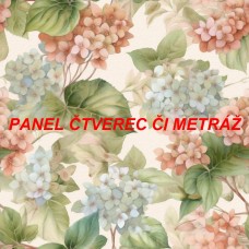 Látkový panel  či metráž kolekce KVĚTINY  300-184