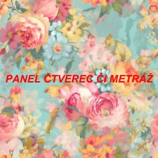 Látkový panel  či metráž kolekce KVĚTINY  300-190