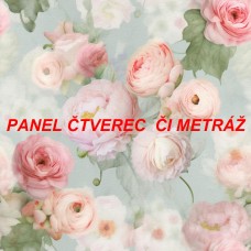 Látkový panel  či metráž kolekce KVĚTINY  300-200