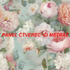 Látkový panel  či metráž kolekce KVĚTINY  300-201