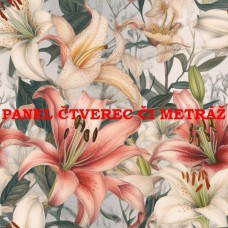 Látkový panel či metráž kolekce KVĚTINY 300-21 Látkový panel či metráž kolekce KVĚTINY 300-21