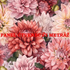 Látkový panel či metráž kolekce KVĚTINY 300-23 Látkový panel či metráž kolekce KVĚTINY 300-23