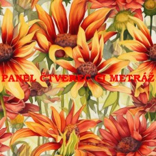 Látkový panel či metráž kolekce KVĚTINY 300-24 Látkový panel či metráž kolekce KVĚTINY 300-24