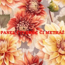 Látkový panel či metráž kolekce KVĚTINY 300-25 Látkový panel či metráž kolekce KVĚTINY 300-25