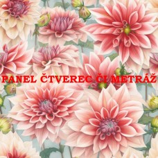 Látkový panel či metráž kolekce KVĚTINY 300-29 Látkový panel či metráž kolekce KVĚTINY 300-29