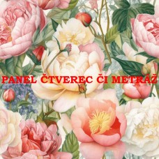 Látkový panel či metráž kolekce KVĚTINY 300-37 Látkový panel či metráž kolekce KVĚTINY 300-37