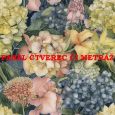 Látkový panel či metráž kolekce KVĚTINY 300-40 Látkový panel či metráž kolekce KVĚTINY 300-40