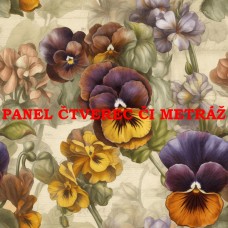 Látkový panel či metráž kolekce KVĚTINY 300-45 Látkový panel či metráž kolekce KVĚTINY 300-45