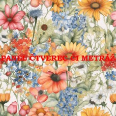 Látkový panel či metráž kolekce KVĚTINY 300-60 Látkový panel či metráž kolekce KVĚTINY 300-60