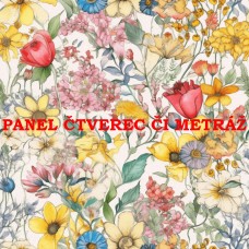 Látkový panel či metráž kolekce KVĚTINY 300-61 Látkový panel či metráž kolekce KVĚTINY 300-61