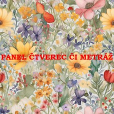 Látkový panel či metráž kolekce KVĚTINY 300-72 Látkový panel či metráž kolekce KVĚTINY 300-72