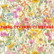 Látkový panel či metráž kolekce KVĚTINY 300-75 Látkový panel či metráž kolekce KVĚTINY 300-75