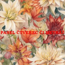 Látkový panel či metráž kolekce KVĚTINY 300-80 Látkový panel či metráž kolekce KVĚTINY 300-80