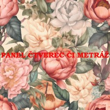 Látkový panel či metráž kolekce KVĚTINY 300-81 Látkový panel či metráž kolekce KVĚTINY 300-81