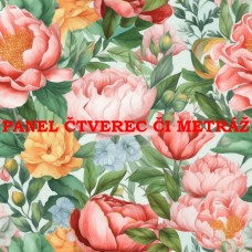 Látkový panel či metráž kolekce KVĚTINY 300-82 Látkový panel či metráž kolekce KVĚTINY 300-82
