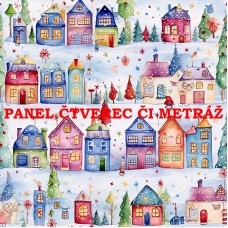 Látkový panel  či metráž kolekce  KRAJINA, DŮM 311-115