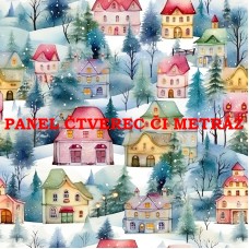Látkový panel  či metráž kolekce  KRAJINA, DŮM 311-119