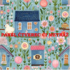 Látkový panel či metráž kolekce KRAJINA, DŮM 311-12 Látkový panel či metráž kolekce KRAJINA, DŮM 311-12