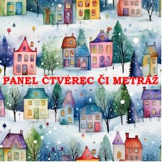 Látkový panel či metráž kolekce KRAJINA, DŮM 311-121 Látkový panel či metráž kolekce KRAJINA, DŮM 311-121