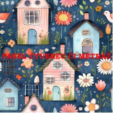 Látkový panel  či metráž kolekce  KRAJINA, DŮM 311-14