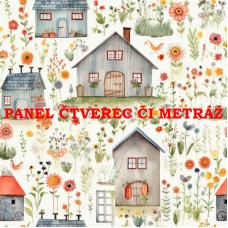 Látkový panel  či metráž kolekce  KRAJINA, DŮM 311-20