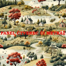 Látkový panel  či metráž kolekce  KRAJINA, DŮM 311-62