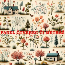 Látkový panel  či metráž kolekce  KRAJINA, DŮM 311-70