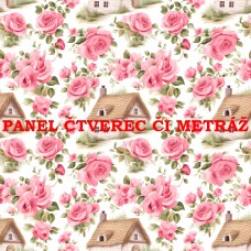 Látkový panel  či metráž kolekce  KRAJINA, DŮM 311-81