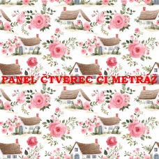 Látkový panel  či metráž kolekce  KRAJINA, DŮM 311-82