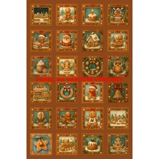 Látkový panel  - na adventní kalendář, pexeso  334-184 bez čísel