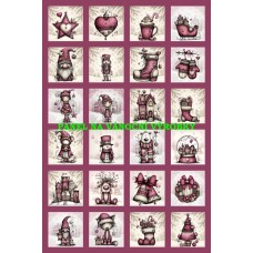 Látkový panel  - na adventní kalendář, pexeso  334-191 Látkový panel  - na adventní kalendář, pexeso  334-191