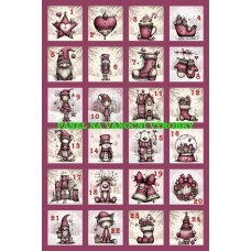 Látkový panel  - na adventní kalendář, pexeso  334-192 čísla