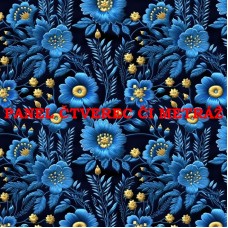 Látkový panel či metráž kolekce MODRÉ KVĚTINY 368-13 Látkový panel či metráž kolekce MODRÉ KVĚTINY 368-13