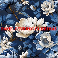 Látkový panel či metráž kolekce MODRÉ KVĚTINY 368-45 Látkový panel či metráž kolekce MODRÉ KVĚTINY 368-45