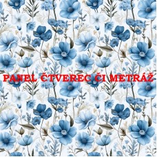 Látkový panel či metráž kolekce MODRÉ KVĚTINY 368-56 Látkový panel či metráž kolekce MODRÉ KVĚTINY 368-56